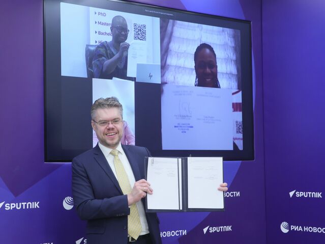 Sputnik заключил меморандум о взаимопонимании с Университетом медиа, искусств и коммуникаций Ганы (UniMAC) - Rossiya Segodnya, 640, 16.02.2026
